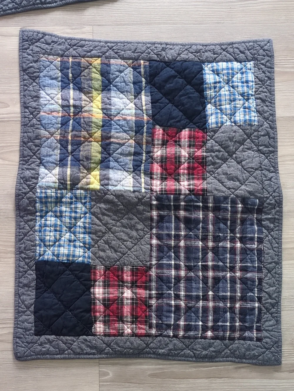 Cremeux Patchwork Quilted Pillow Shams Set Plaid Cotton 20x26 Farmhouse Blaine